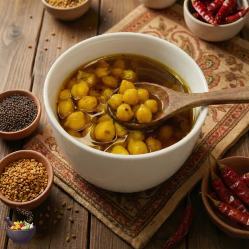 White Chickpea Pickle in Mustard Oil