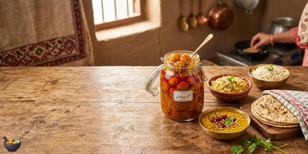 Amla Pickle Served with Traditional Pakistani Meal