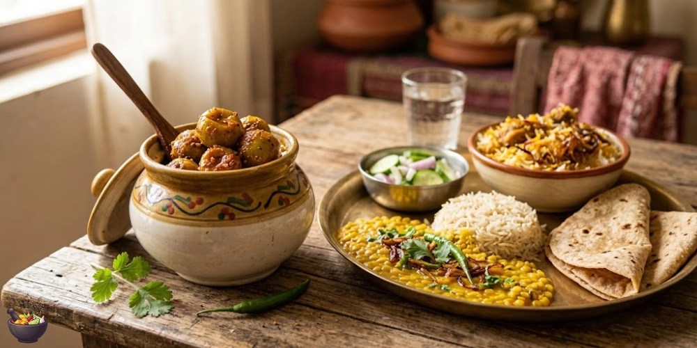 Lasora Pickle Health Benefits Served with Traditional Pakistani Meal