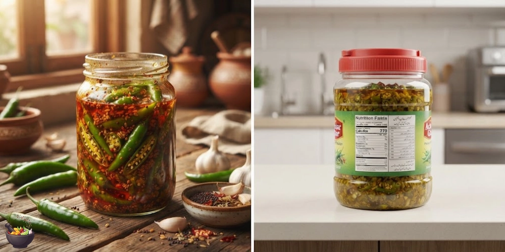 Green Chili Pickle vs Store-Bought Pickle Comparison